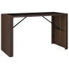    Tavolo Bar con Piano in Vetro Marrone 185x80x110 cm Polyrattan