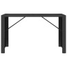    Tavolo da Bar con Piano in Vetro Nero 185x80x110 cm Polyrattan