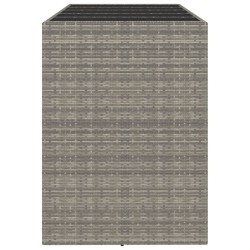    Tavolo da Bar con Piano in Vetro Grigio 185x80x110cm Polyrattan