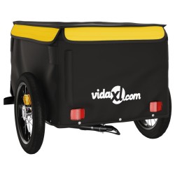 vidaXL Rimorchio da Bici da Carico Nero e Giallo 30 kg in Ferro