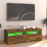    Mobile Porta TV con Luci LED Rovere Fumo 120x35x40 cm