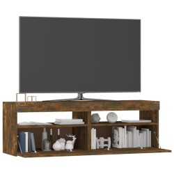    Mobile Porta TV con Luci LED Rovere Fumo 120x35x40 cm