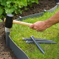 Nature Set Bordo da Giardino con Picchetti Grigio