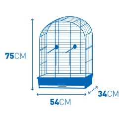 Duvoplus Gabbia Uccelli con Accessori Nina 54x34x75 cm Grigia e Nera