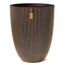 Capi Vaso Elegante Groove 34x46 cm Nero e Oro