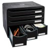 Exacompta Set Cassetti Scrivania Store-Box Maxi 6 Cassetti Nero Lucido