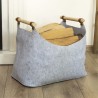 HI Cestino in Feltro con 2 Manici 54x30x40 cm Grigio