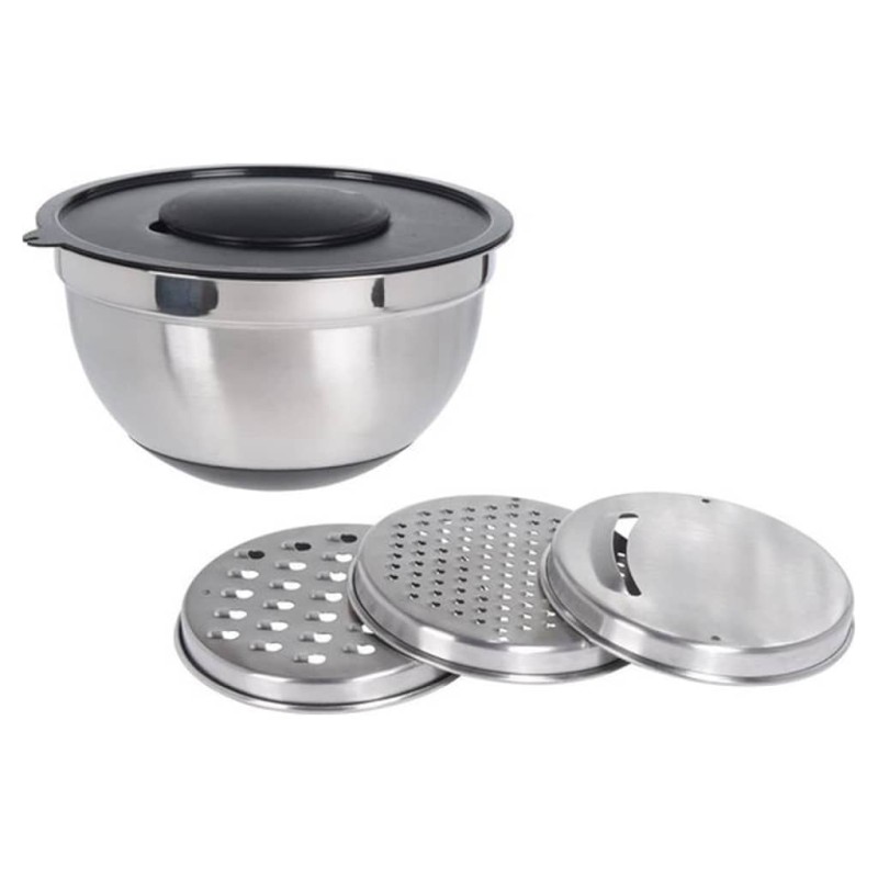 Excellent Houseware Ciotola con Grattugie 4 pz in Acciaio Inox