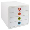 Exacompta Set di Cassetti da Scrivania con 4 Cassetti Pop-Box Bianco