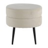 Venture Home Pouf Pot 40x40x40 cm Velluto Nero e Beige Chiaro