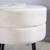 Venture Home Pouf Pot 40x40x40 cm Velluto Nero e Beige Chiaro