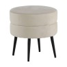 Venture Home Pouf Pot 40x40x40 cm Velluto Nero e Beige Chiaro