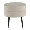 Venture Home Pouf Pot 40x40x40 cm Velluto Nero e Beige Chiaro