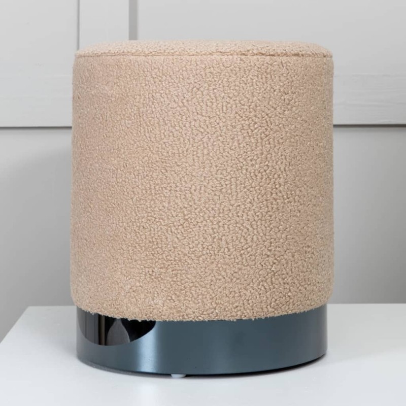 Venture Home Pouf Benji 35x35x42,5 cm Pelliccia Beige e Nero