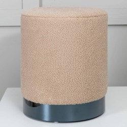 Venture Home Pouf Benji 35x35x42,5 cm Pelliccia Beige e Nero