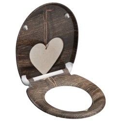 SCHÜTTE Tavoletta WC Duroplast Chiusura Ammortizzata WOOD HEART Stampa