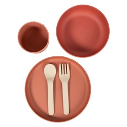 Bo Jungle Set di Stoviglie per Bambini 5 pz CPLA Terracotta