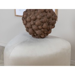 Venture Home Pouf Peg 46x46x41 cm Velluto Bianco