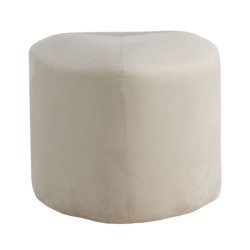 Venture Home Pouf Peg 46x46x41 cm Velluto Bianco