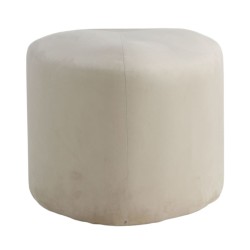 Venture Home Pouf Peg 46x46x41 cm Velluto Bianco