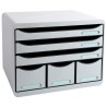 Exacompta Set da Scrivania con 6 Cassetti Store-Box Maxi Grigio Chiaro