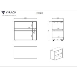 Vipack Libreria Pino 2 Ripiani Grigia in Legno