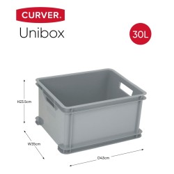 Curver Scatola Portaoggetti Unibox L 30L Grigia