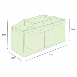 Perel Garden Telo di Protezione per Barbecue da Esterno 175 cm