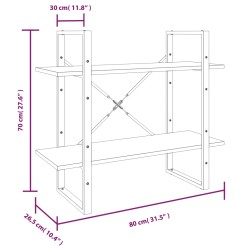    Libreria 5 Ripiani Grigio Sonoma 80x30x175 cm Legno ingegnerizzato