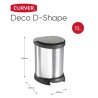 Curver Pattumiera a Pedale Deco Ovale 5 L Argento