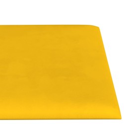 Pannelli Murali 12 pz Gialli 60x15 cm Velluto 1,08 m²