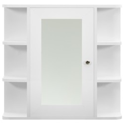    Armadietto a Specchio Bianco 66x17x63 cm in MDF