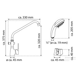 EISL Miscelatore Combinato per Vasca da Bagno-Lavabo SPEED II Cromato