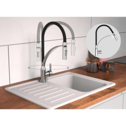 EISL Miscelatore Cucina con Beccuccio Soft-Touch CARNEO Nero Cromato