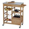 Excellent Houseware Carrello da Cucina con 3 Cestelli in Legno