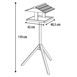 FLAMINGO Mangiatoia Uccelli Supporto Reykjavik 42x40,5x119 cm Marrone