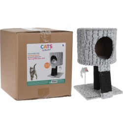 Pets Collection Albero Tiragraffi su Supporto con Topo 30x30x40 cm