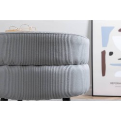 Venture Home Pouf Pot 40x40x40 cm a Coste Nero e Grigio