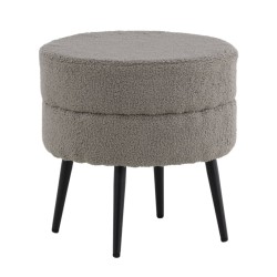 Venture Home Pouf Pot 40x40x40 cm Pelliccia Nero e Grigio