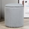 Venture Home Pouf Limpen 32x32x40 cm Velluto a Coste Grigio