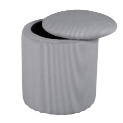 Venture Home Pouf Limpen 32x32x40 cm Velluto a Coste Grigio