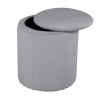 Venture Home Pouf Limpen 32x32x40 cm Velluto a Coste Grigio