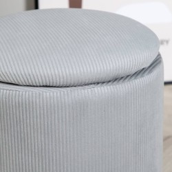 Venture Home Pouf Limpen 32x32x40 cm Velluto a Coste Grigio