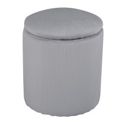 Venture Home Pouf Limpen 32x32x40 cm Velluto a Coste Grigio