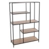 H&S Collection Scaffale da Parete 4 Ripiani 76x30x116 cm Naturale/Nero