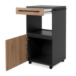 Finori Credenza con Rotelle Palma 35A Antracite e Rovere Artigianale