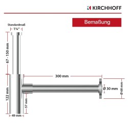 SCHÜTTE Sifone a Bottiglia di Design per Lavabo Cromato