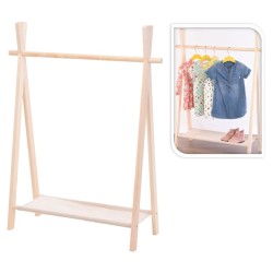 Storage Solutions Appendiabiti per Bambini 1 Ripiano in Legno di Pino