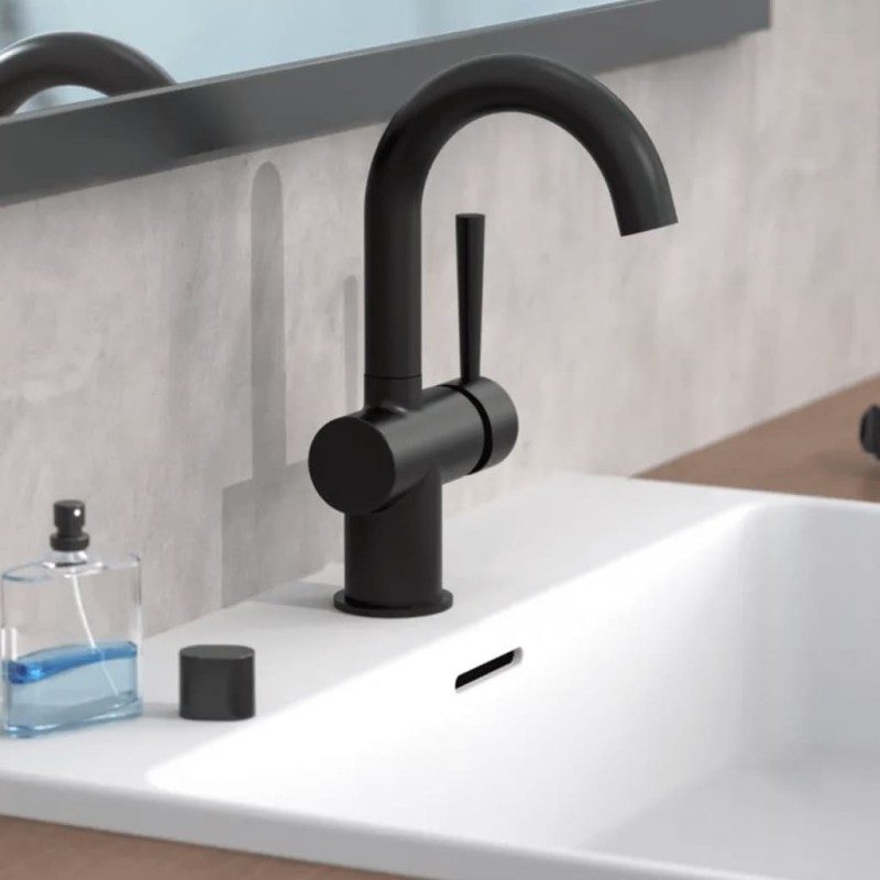 SCHÜTTE Miscelatore Lavabo CORNWALL con Maniglia Laterale Nero Opaco