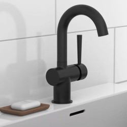 SCHÜTTE Miscelatore Lavabo CORNWALL con Maniglia Laterale Nero Opaco